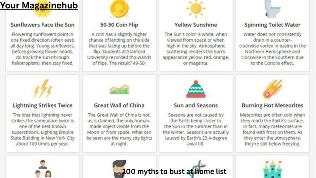 100 Myths to Bust at Home List: Ultimate Guides